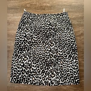 J. Crew The Pencil Skirt Animal Leopard Cheetah Print Lightweight Stretch 0